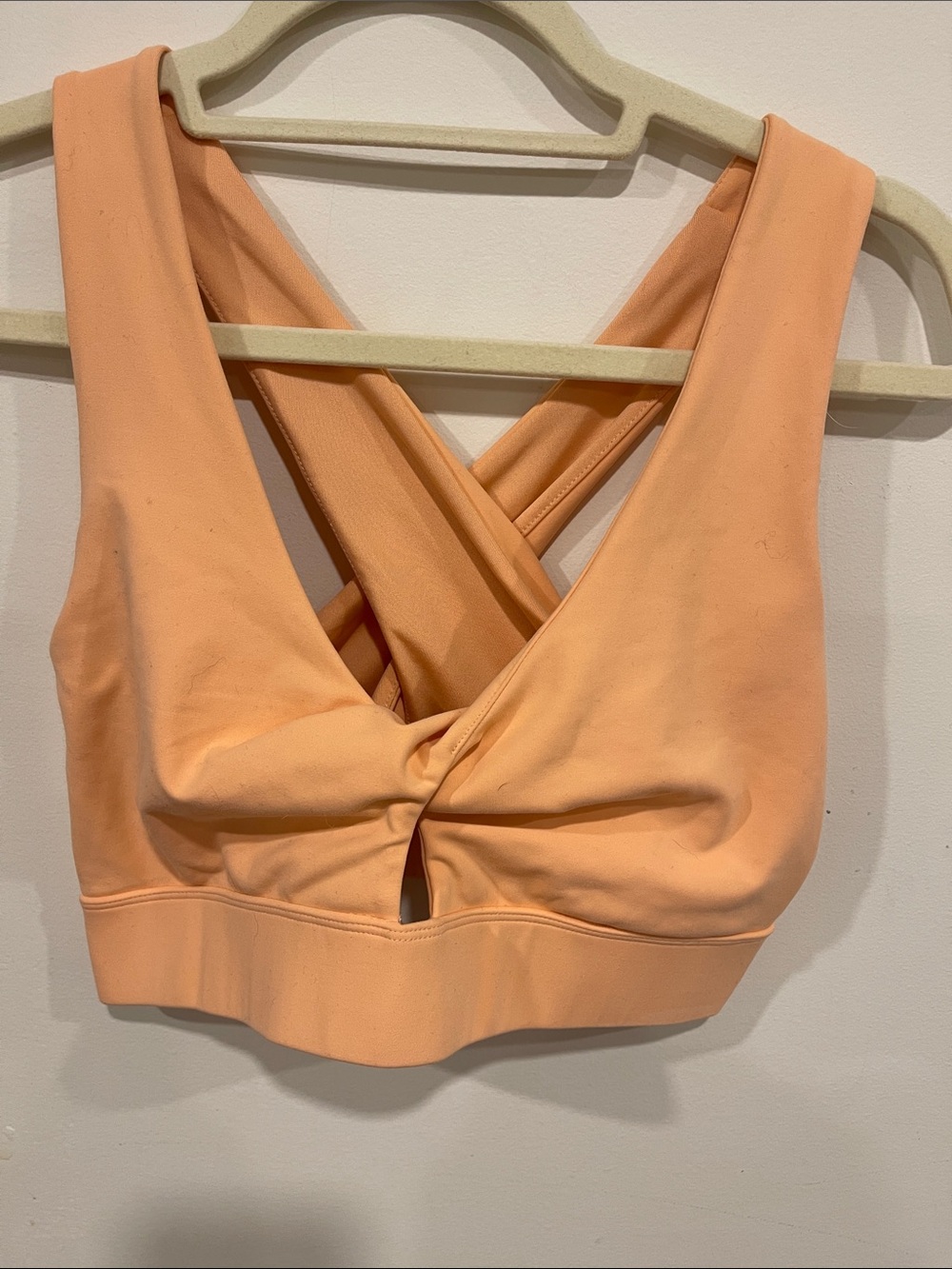 Danskin Peach Cross-Back Twist Sports Bra